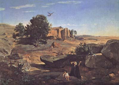 Jean Baptiste Camille  Corot Agar dans le desert (mk11) oil painting picture